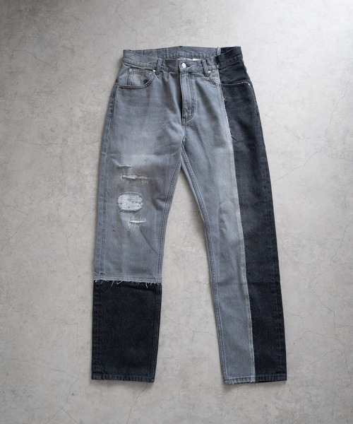 Iroquois（イロコイ）の「ASYMMETRICAL STRAIGHT PANTS（デニムパンツ・メンズ・ライトインディゴブルー/ダークブラック/ライトブラック/ダークインディゴブルー・2/4/3/5）」の11枚目の写真