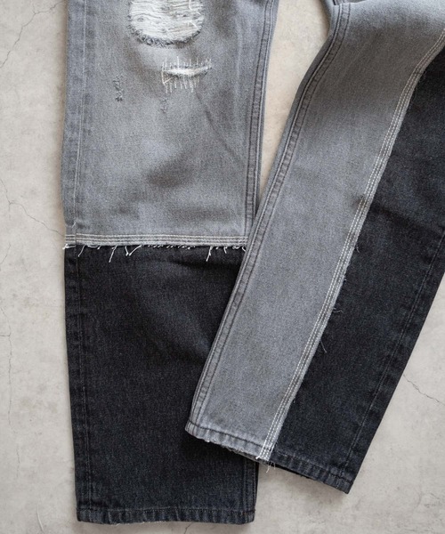 Iroquois（イロコイ）の「ASYMMETRICAL STRAIGHT PANTS（デニムパンツ・メンズ・ライトインディゴブルー/ダークブラック/ライトブラック/ダークインディゴブルー・2/4/3/5）」の13枚目の写真
