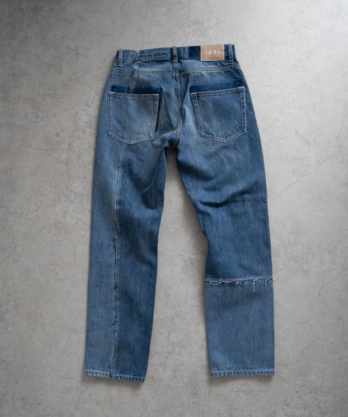 Iroquois（イロコイ）の「ASYMMETRICAL STRAIGHT PANTS（デニムパンツ・メンズ・ライトインディゴブルー/ダークブラック/ライトブラック/ダークインディゴブルー・2/4/3/5）」の17枚目の写真