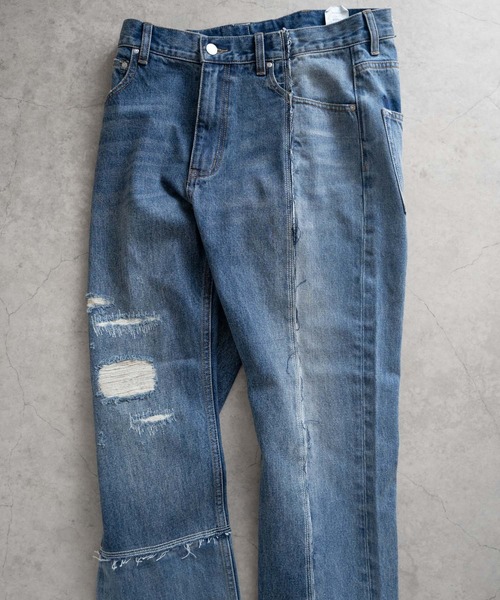 Iroquois（イロコイ）の「ASYMMETRICAL STRAIGHT PANTS（デニムパンツ・メンズ・ライトインディゴブルー/ダークブラック/ライトブラック/ダークインディゴブルー・2/4/3/5）」の18枚目の写真