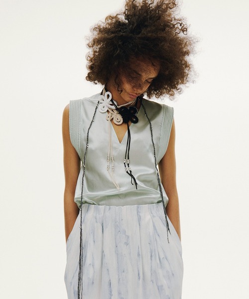 Viscose Sleeveless Tops / ビスコースノースリーブトップス（シャツ 