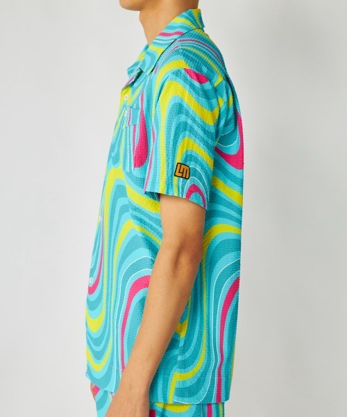 Loudmouth(ラウドマウス)の「LOUDMOUTH/ラウドマウス ゴルフウェア 吸汗速乾 UVカット 接触冷感 半袖 ニットサッカー 開襟シャツ(シャツ/ブラウス・メンズ・その他2/その他1/その他・L/M/LL)」の4枚目の写真