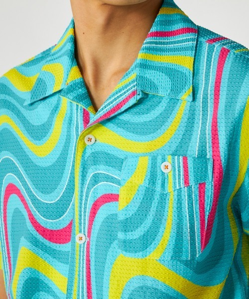 Loudmouth(ラウドマウス)の「LOUDMOUTH/ラウドマウス ゴルフウェア 吸汗速乾 UVカット 接触冷感 半袖 ニットサッカー 開襟シャツ(シャツ/ブラウス・メンズ・その他2/その他1/その他・L/M/LL)」の6枚目の写真