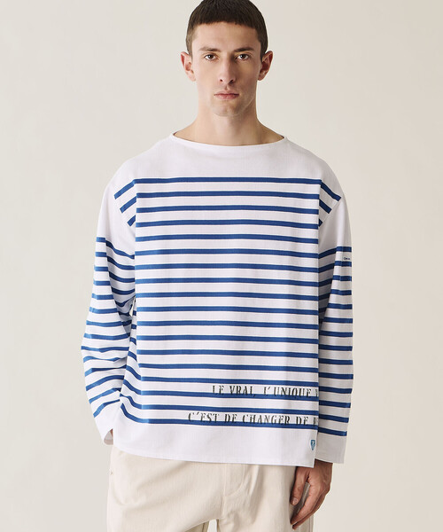 ORCIVAL（オーシバル）の「ORCIVAL | ラッセル ボートネック プリントワイドバスクTシャツ MEN（Tシャツ/カットソー・メンズ・ブルー系その他・3/4/5）」の2枚目の写真