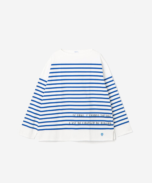 ORCIVAL（オーシバル）の「ORCIVAL | ラッセル ボートネック プリントワイドバスクTシャツ MEN（Tシャツ/カットソー・メンズ・ブルー系その他・3/4/5）」の3枚目の写真