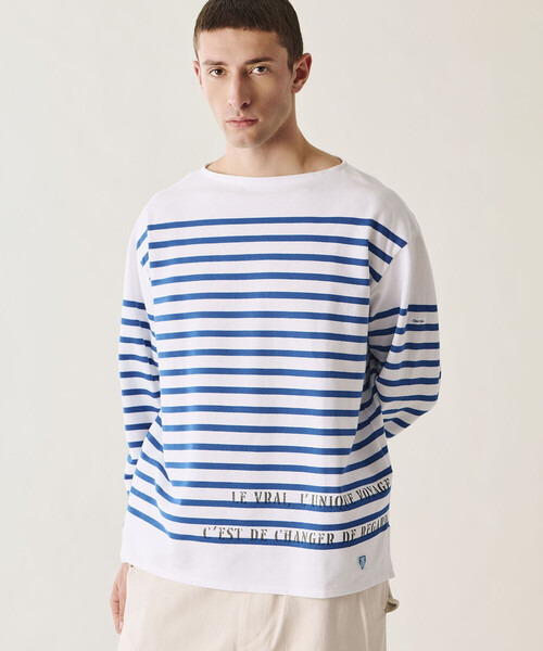ORCIVAL（オーシバル）の「ORCIVAL | ラッセル ボートネック プリントワイドバスクTシャツ MEN（Tシャツ/カットソー・メンズ・ブルー系その他・3/4/5）」の18枚目の写真