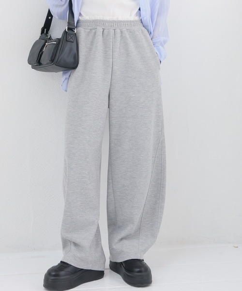 Honeys(ハニーズ)の「レース付カーブパンツ(スウェットパンツ・レディース・杢グレー/ネイビー・L/LL/M/S/SS)」の2枚目の写真