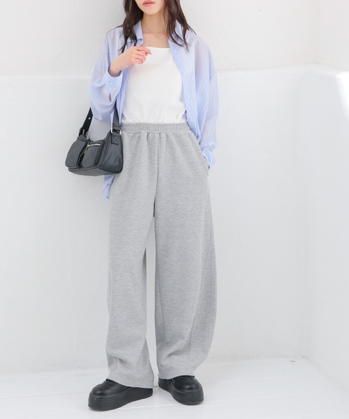 Honeys(ハニーズ)の「レース付カーブパンツ(スウェットパンツ・レディース・杢グレー/ネイビー・L/LL/M/S/SS)」の9枚目の写真
