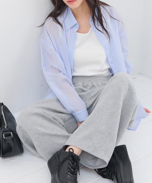 Honeys(ハニーズ)の「レース付カーブパンツ(スウェットパンツ・レディース・杢グレー/ネイビー・L/LL/M/S/SS)」の10枚目の写真