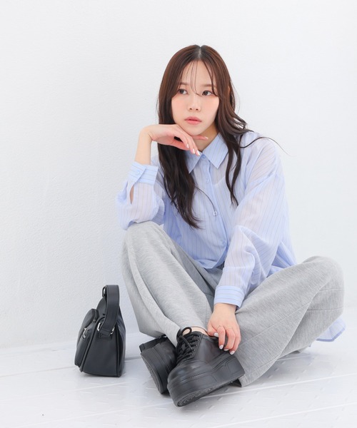 Honeys(ハニーズ)の「レース付カーブパンツ(スウェットパンツ・レディース・杢グレー/ネイビー・L/LL/M/S/SS)」の14枚目の写真