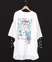 ScoLar | ScoLar(スカラー) 画家スカラーちゃんネコ柄チュール切替チュニック(チュニック)