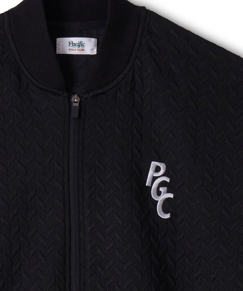 Pacific GOLF CLUB（パシフィックゴルフクラブ）の「【MEN】EMBOSS JQ ZIP BLOUSON（ブルゾン・メンズ・ブラック/ベージュ・M/L/XL）」の3枚目の写真