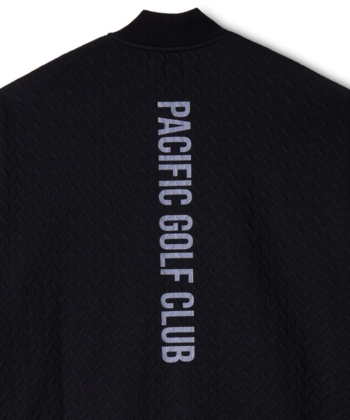 Pacific GOLF CLUB（パシフィックゴルフクラブ）の「【MEN】EMBOSS JQ ZIP BLOUSON（ブルゾン・メンズ・ブラック/ベージュ・M/L/XL）」の4枚目の写真