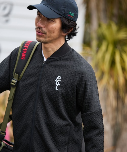 Pacific GOLF CLUB（パシフィックゴルフクラブ）の「【MEN】EMBOSS JQ ZIP BLOUSON（ブルゾン・メンズ・ブラック/ベージュ・M/L/XL）」の15枚目の写真