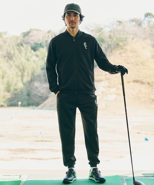 Pacific GOLF CLUB（パシフィックゴルフクラブ）の「【MEN】EMBOSS JQ ZIP BLOUSON（ブルゾン・メンズ・ブラック/ベージュ・M/L/XL）」の16枚目の写真
