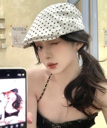 L LABEL（エルラベル）の「ドット柄ハンチング（ハンチング/ベレー帽）」