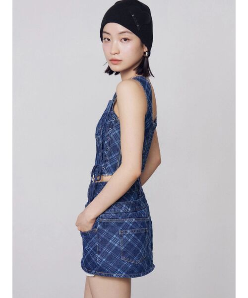 EMODA（エモダ）の「ベルトレイヤードボクシースカート（スカート・レディース・ライトブルー/ブラウン/インディゴブルー・MEDIUM/SMALL）」の11枚目の写真