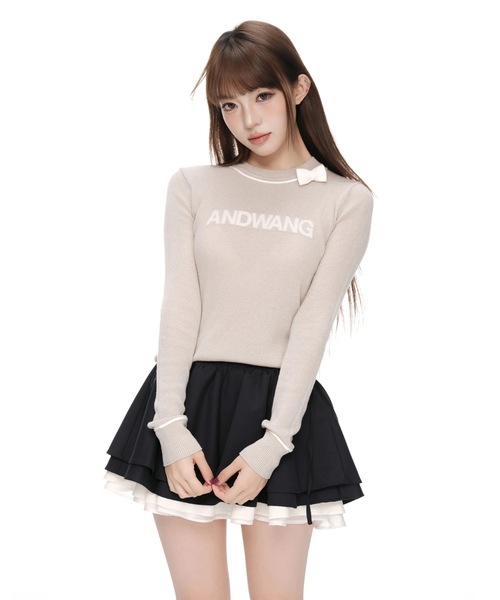 Insignia Ribbon Knit Top（Tシャツ/カットソー）｜andwang
