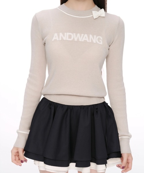 Insignia Ribbon Knit Top（Tシャツ/カットソー）｜andwang