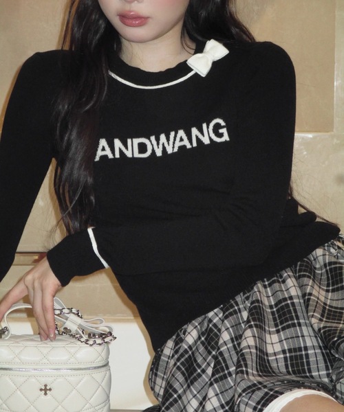 Insignia Ribbon Knit Top（Tシャツ/カットソー）｜andwang