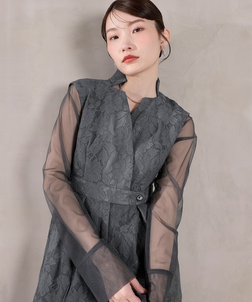 Kana(カナ)の「ボンディングレース オールインワン パンツドレス シアートップス 2点セット パーティー 結婚式 お呼ばれ オケージョン(パンツドレス・レディース・ブラック/カーキ/ブルー系その他・M)」の22枚目の写真