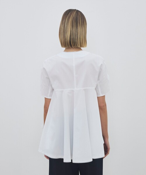 DES PRES（デ・プレ）の「【WEB先行予約】コットンタイプライター フレアテールブラウス（シャツ/ブラウス・レディース・ホワイト/ブラック・FREE）」の6枚目の写真