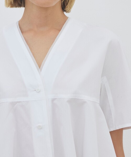 DES PRES（デ・プレ）の「【WEB先行予約】コットンタイプライター フレアテールブラウス（シャツ/ブラウス・レディース・ホワイト/ブラック・FREE）」の7枚目の写真