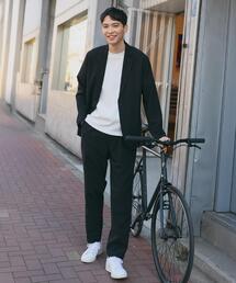 THE SHOP TK （ザ ショップ ティーケー ）の「【上下2点セット】ジャケット＋パンツ イージーセットアップ 防シワ／ストレッチ／洗濯機OK（セットアップ）」