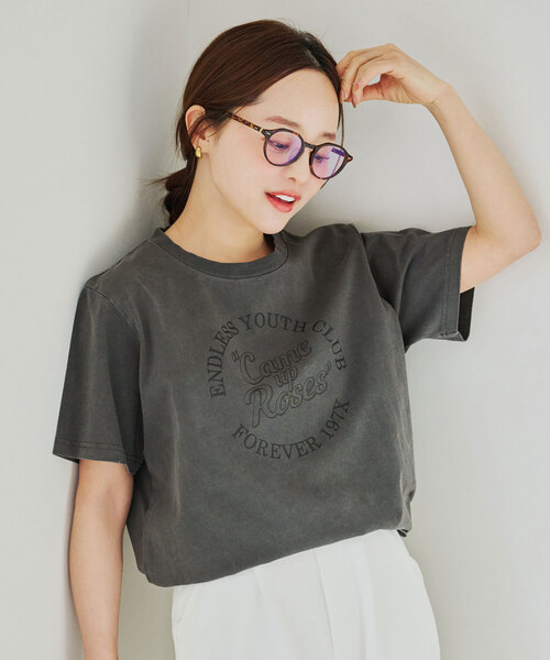 KOBE LETTUCE（コウベレタス）の「[ 田中亜希子さんコラボ ]アソートヴィンテージライクロゴTシャツ（Tシャツ/カットソー・レディース・グレー系/オフホワイト/チャコール/ホワイト系/グレー系1/ピンク/ホワイト系1/ピンク系/ピンク系1・M）」の6枚目の写真