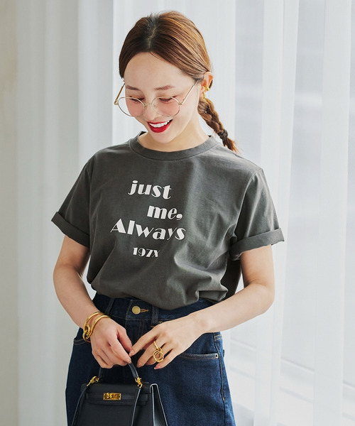 KOBE LETTUCE（コウベレタス）の「[ 田中亜希子さんコラボ ]アソートヴィンテージライクロゴTシャツ（Tシャツ/カットソー・レディース・グレー系/オフホワイト/チャコール/ホワイト系/グレー系1/ピンク/ホワイト系1/ピンク系/ピンク系1・M）」の5枚目の写真