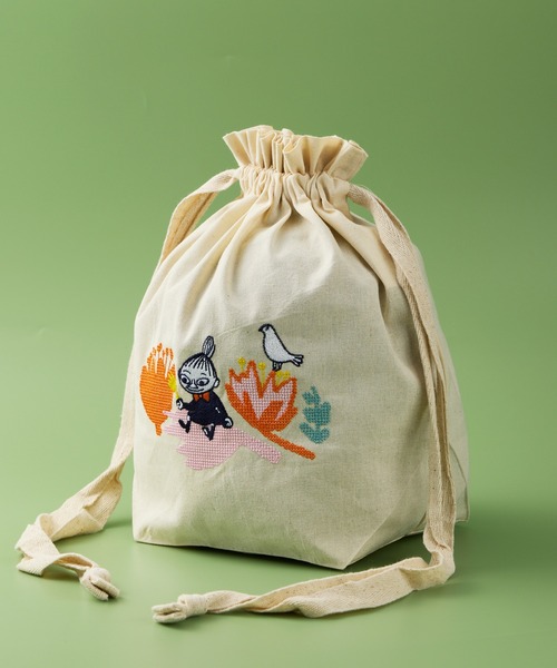 MOOMIN(ムーミン)の「【 MOOMIN / ムーミン 】 リトルミイの日 3way 巾着トートバッグ WNI(ショルダーバッグ・レディース・ネイビー/ナチュラル・FREE)」の1枚目の写真