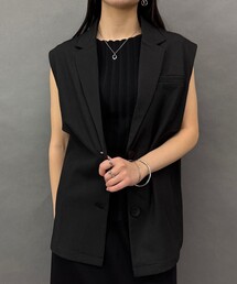 NICOLE white | 異素材切替ジレ(ベスト)