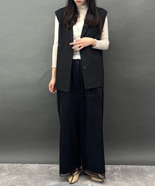 NICOLE white（ニコルホワイト）の「異素材切替ジレ（ベスト・レディース・ブラック・FREE）」の13枚目の写真