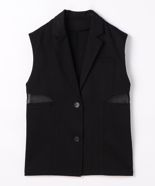 NICOLE white（ニコルホワイト）の「異素材切替ジレ（ベスト・レディース・ブラック・FREE）」の15枚目の写真