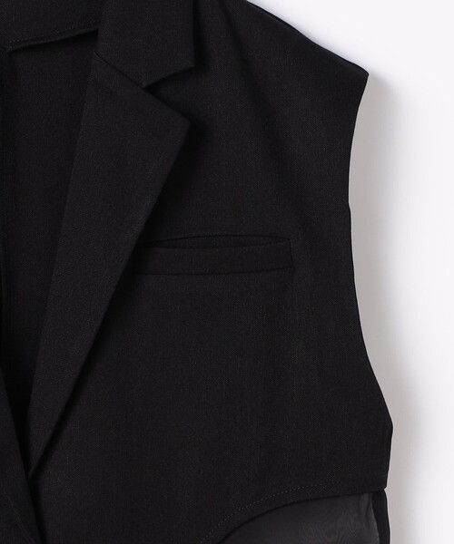 NICOLE white（ニコルホワイト）の「異素材切替ジレ（ベスト・レディース・ブラック・FREE）」の18枚目の写真