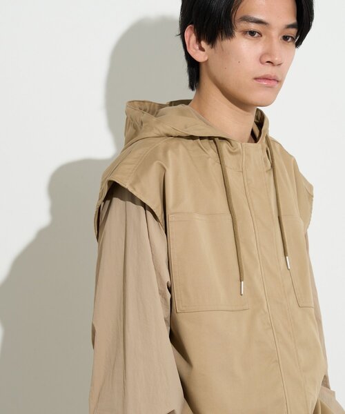 BIRTHDAY BAR(バースデイバー)の「【B-DAY STORE】フーディーベスト メンズ(ベスト・メンズ・ベージュ/ネイビー・0)」の4枚目の写真