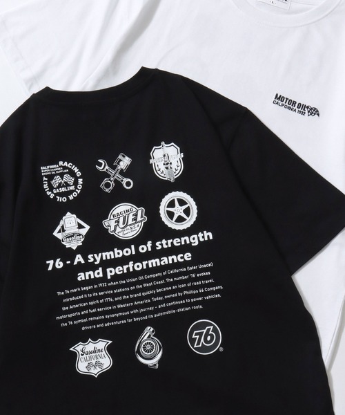 76(セブンティシックス)の「76Lubricants/ナナロクルブリカンツ プリント ワンポイント刺繍 アソート 半袖Tシャツ レディース メンズ(Tシャツ/カットソー・メンズ・ブラック/ブラック系その他2/ブラック系その他/ホワイト系その他2/ブラック系その他3/ホワイト系その他4/ホワイト/ホワイト系その他/ホワイト系その他3/ブラック系その他4・M/L/LL)」の1枚目の写真