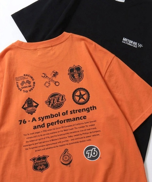 76(セブンティシックス)の「76Lubricants/ナナロクルブリカンツ プリント ワンポイント刺繍 アソート 半袖Tシャツ レディース メンズ(Tシャツ/カットソー・メンズ・ブラック/ブラック系その他2/ブラック系その他/ホワイト系その他2/ブラック系その他3/ホワイト系その他4/ホワイト/ホワイト系その他/ホワイト系その他3/ブラック系その他4/オレンジ/ブルー/オレンジ系その他・M/L/LL)」の12枚目の写真