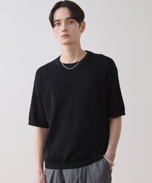 LUENNA | 【LUENNA】Mesh Crew Neck Summer Knit T-Shirt / メッシュクルーネックサマーニットTシャツ(Tシャツ/カットソー)