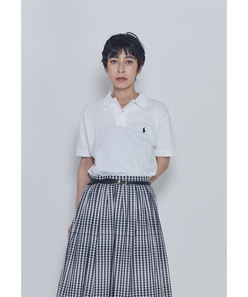 POLO RALPH LAUREN(ポロ ラルフ ローレン)の「<POLO RALPH LAUREN(ポロ ラルフ ローレン)>カスタムスリムフィットポロシャツ(Tシャツ/カットソー・レディース・ブルー系その他3/ホワイト系その他3・M)」の1枚目の写真