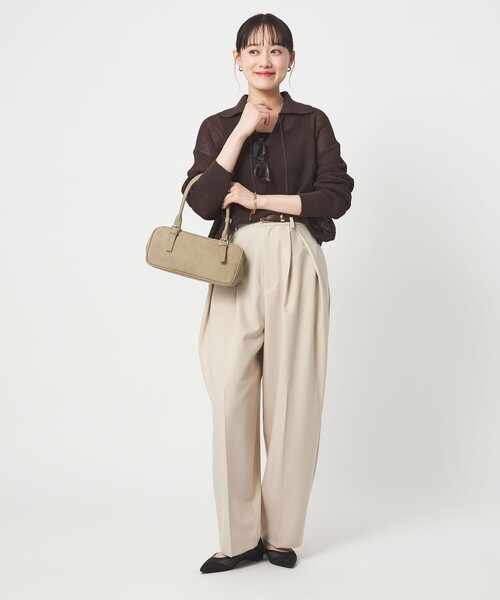 green label relaxing（グリーンレーベルリラクシング）の「メッシュ ポロプルオーバー（ニット/セーター・レディース・ナチュラル/ライトブルー/ブラック/ブラウン系・FREE）」の11枚目の写真
