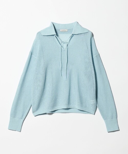 green label relaxing（グリーンレーベルリラクシング）の「メッシュ ポロプルオーバー（ニット/セーター・レディース・ナチュラル/ライトブルー/ブラック/ブラウン系・FREE）」の22枚目の写真