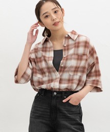 半袖ゆるチェックシャツ