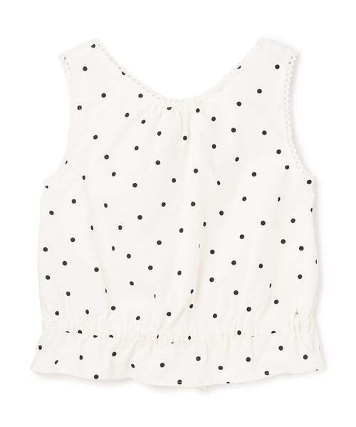 petit main LIEN（プティマインリアン）の「【親子リンク】コットンレーストップス（シャツ/ブラウス・レディース・アイボリー/ブルー・F）」の7枚目の写真