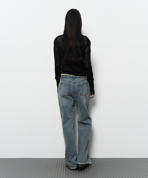 DIAGONAL(ダイアゴナル)の「SEE THROUGH SHIRRING CARDIGAN (black)(カーディガン/ボレロ・レディース・その他・FREE)」の6枚目の写真