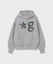 GRUNDEN（グルンデン）の「DOT LOGO APPLIQUE HOODIE (MELANGE GREY)（パーカー）」
