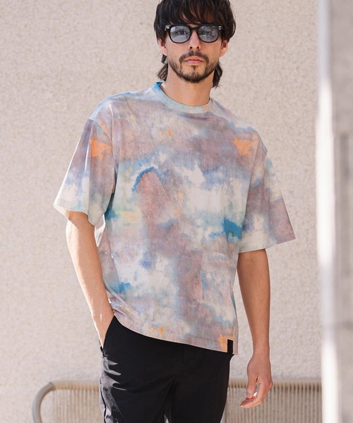 CAMBIO（カンビオ）の「mt10468-Watercolor Gradient Tee Tシャツ(PF-261-023)（Tシャツ/カットソー・メンズ・パープル/グレー・M/L）」の2枚目の写真