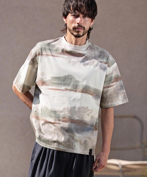 CAMBIO（カンビオ）の「mt10468-Watercolor Gradient Tee Tシャツ(PF-261-023)（Tシャツ/カットソー・メンズ・パープル/グレー・M/L）」の3枚目の写真