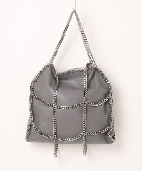 STELLA McCARTNEY(ステラマッカートニー)の「Limited-Edition Falabella Chain Cage Tote Bag / 限定エディション ファラベラ チェーンケージ トートバッグ(トートバッグ・レディース・グレー・ONE SIZE)」の2枚目の写真