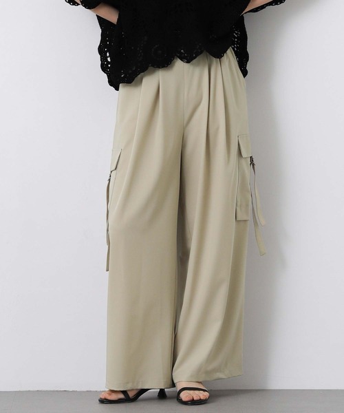 RAW FUDGE(ローファッジ)の「ツイルカーゴワイドパンツ(その他パンツ・レディース・ベージュ/ブラック・FREE)」の2枚目の写真